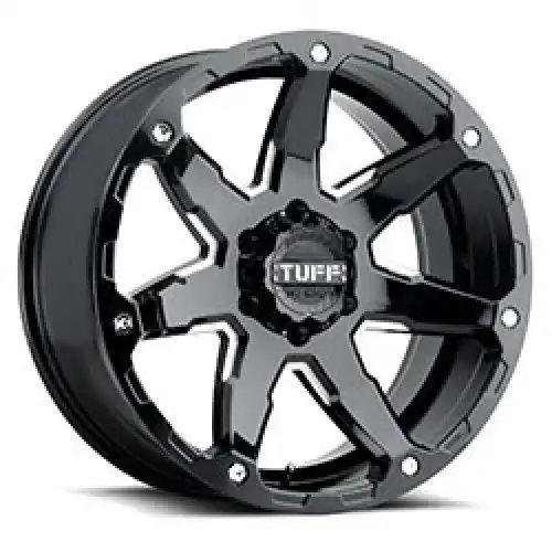 Tuff T4A GLOSS BLACK W/ MILLED SPOKES 6x135 20R 9 87.1 10