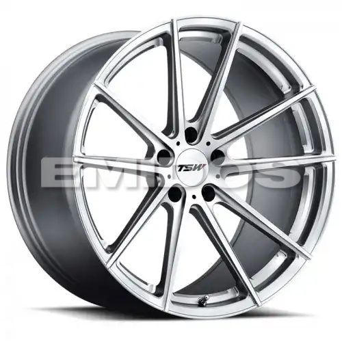 TSW BATHURST SILVER W/ MIRROR CUT FACE 5x114.3 20R 9.5 76.1 35