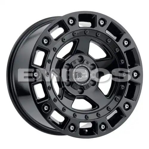 Black Rhino CINCO GLOSS BLACK W/ STAINLESS BOLT 5x150 20R 9.5 110.1 12