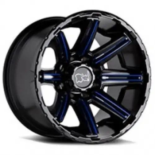 Black Rhino RAMPAGE GLOSS BLACK W/ RED INNER LIP 5x127 20R 9.5 71.5 -18