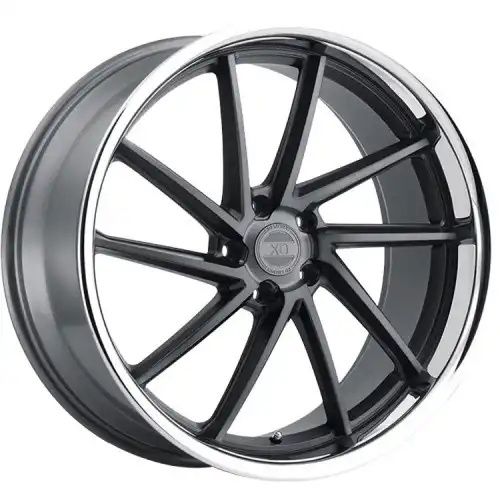 XO Luxury Wheels FLORENCE M-GUNMETAL W/ BRUSHED FACE & STAINLESS LIP 5x112 22R 10.5 66.56 20