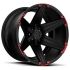 Tuff T12 SATIN BLACK W/ RED INSERTS 8x165.1 22R 10 125.1 -25