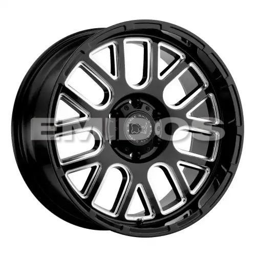 Black Rhino PISMO GLOSS BLACK W/ MILLED SPOKES 5x127 22R 12 71.5 -44
