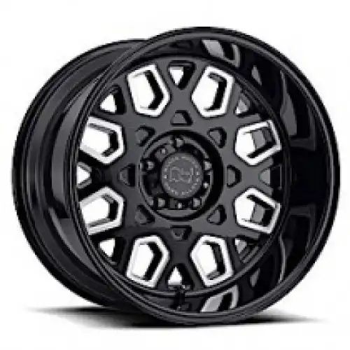 Black Rhino PREDATOR GLOSS BLACK W/ MILLED WINDOWS 6x139.7 22R 12 112.1 -44