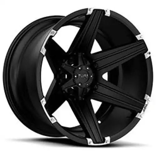 Tuff T12 SATIN BLACK W/ BRUSHED INSERTS 6x139.7 22R 12 108 -45