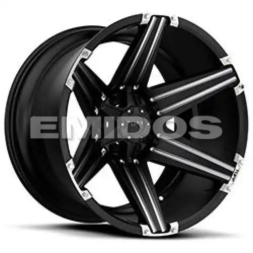 Tuff T12 SATIN BLACK W/ MILLED SPOKES 8x170 22R 12 130.81 -45