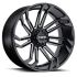 Tuff T21 GLOSS BLACK W/ MILLED SPOKES 6x135 22R 12 87.1 -45