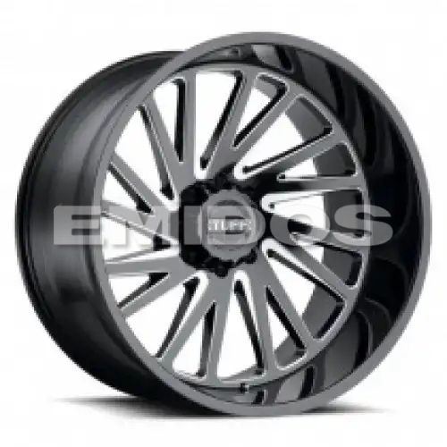 Tuff T2A GLOSS BLACK W/ MILLED SPOKES 6x135 22R 12 87.1 -45