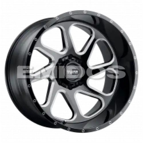 Tuff T2B GLOSS BLACK W/ MILLED SPOKES 6x135 22R 12 87.1 -45