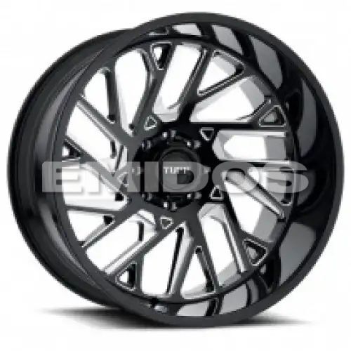 Tuff T4B GLOSS BLACK W/ MILLED SPOKES 5x127 22R 12 71.5 -45