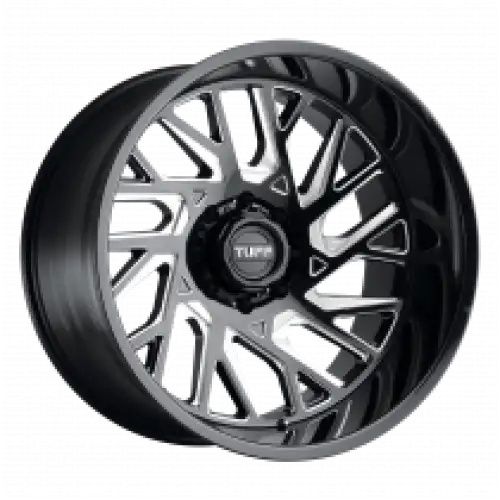 Tuff T4B GLOSS BLACK W/ MILLED SPOKES 6x139.7 22R 12 112.1 -45