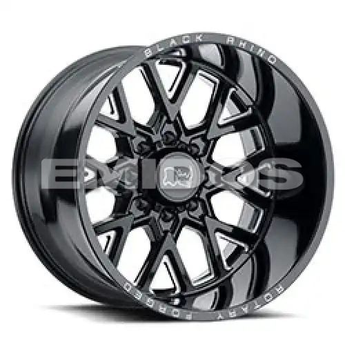 Black Rhino GRIMLOCK GLOSS BLACK & MILLED 5x127 22R 11.5 71.5 -44