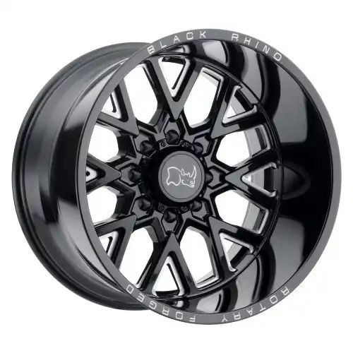 Black Rhino GRIMLOCK GLOSS BLACK & MILLED 6x139.7 22R 11.5 112.1 -44