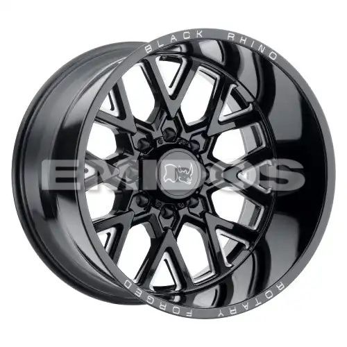 Black Rhino GRIMLOCK GLOSS BLACK & MILLED 6x139.7 22R 11.5 112.1 -44