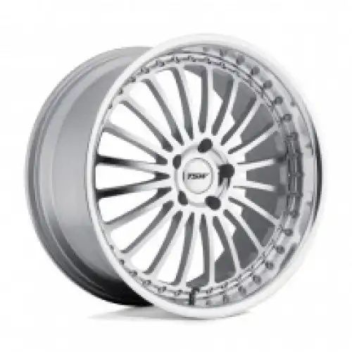 TSW SILVERSTONE SILVER W/ MIRROR CUT FACE & LIP 5x120 22R 9 76.1 35
