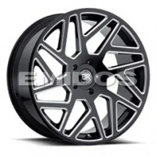 Black Rhino CYCLONE GLOSS BLACK W/ MILLED SPOKES 5x150 22R 9.5 110.1 25