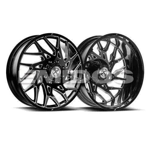 XF Off-Road XF-229 Dually Gloss Black & Milled 8x210 22R 8.25 154.3 110
