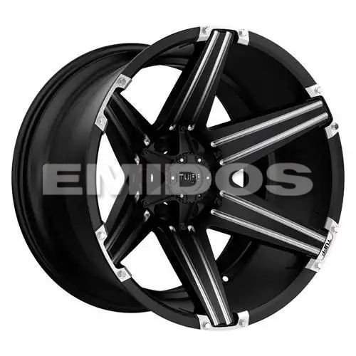 Tuff T12 SATIN BLACK W/ MILLED SPOKES 5x114.3/127 24R 11 78.1 -45