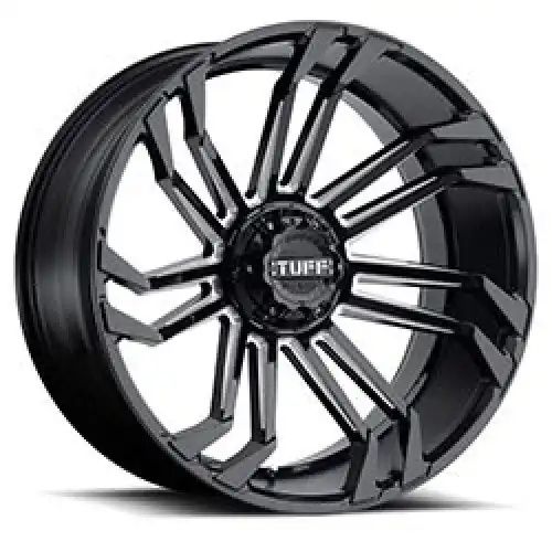 Tuff T21 GLOSS BLACK W/ MILLED SPOKES 6x135 24R 11 87.1 -25