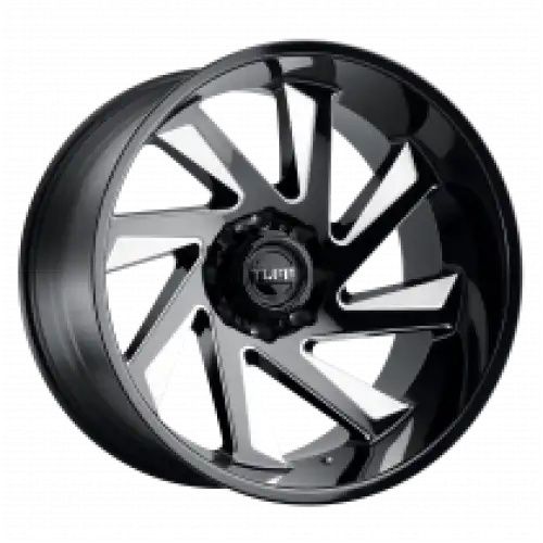 Tuff T1B GLOSS BLACK W/ MILLED SPOKES 6x139.7 24R 14 112.1 -72