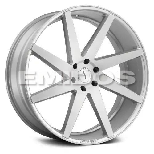 Status BRUTE SILVER W/ BRUSHED MACHINED FACE 5x115 24R 9.5 76.1 15