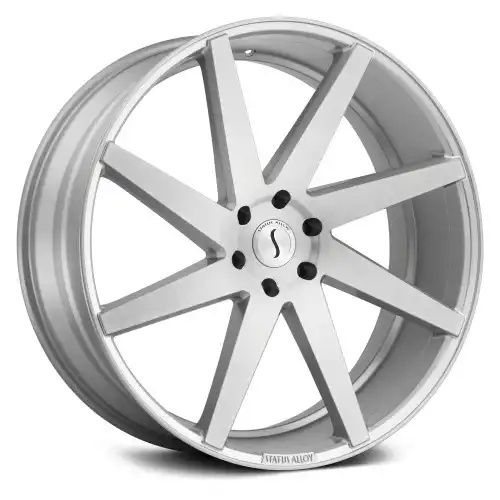 Status BRUTE SILVER W/ BRUSHED MACHINED FACE 6x135 24R 9.5 87.1 30