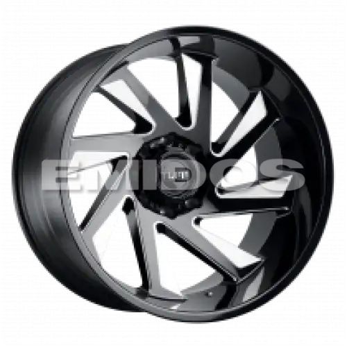 Tuff T1B GLOSS BLACK W/ MILLED SPOKES 8x165.1 26R 14 125.1 -72
