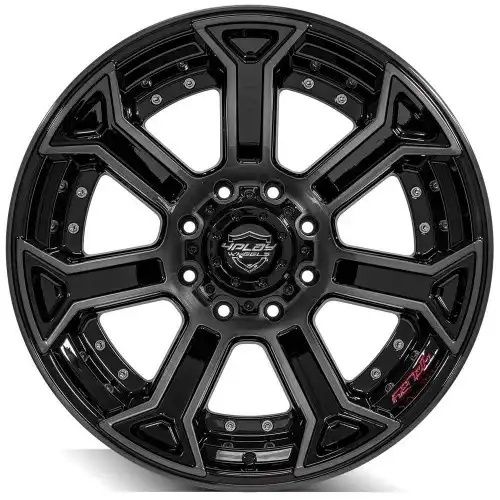 4PLAY Wheels 4P70 Gloss Black w/ Brushed Face & Tinted Clear 8x180 22R 12 124,1 -44