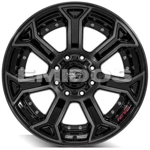 4PLAY Wheels 4P70 Gloss Black w/ Brushed Face & Tinted Clear 8x165.1 22R 12 124,9 -44