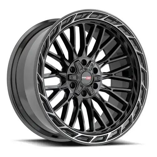 Vortek VRP-502 Gloss Black Center & Diamond Cut Ring With Dark Tint 6x135/139.7 20R 9 106.1 18