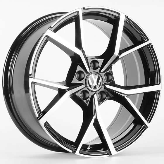 Комплект дисков 22889/18/57.1/Черный + Полированные Спицы