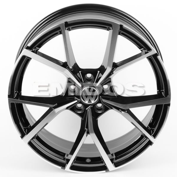 ЛИТЫЕ ДИСКИ 82000 VOLKSWAGEN 1160X-FG579 18 J8 ET40 5X112 66.5 ЧЁРНЫЙ + ПОЛИРОВАННЫЕ СПИЦЫ