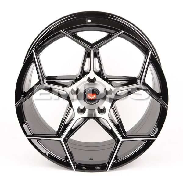 ЛИТЫЕ ДИСКИ 80496 VEEMANN BX04-CS242 18 J8 ET35 5X114.3 73.1 ЧЁРНЫЙ + ПОЛИРОВАННЫЕ СПИЦЫ