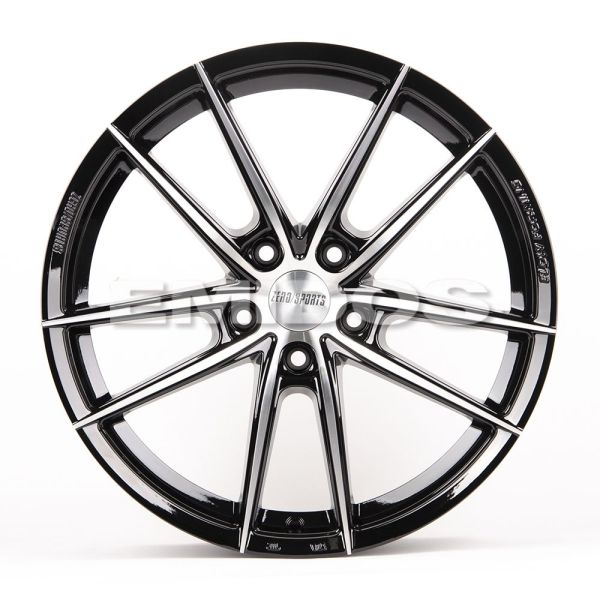 ЛИТЫЕ ДИСКИ 80772 ZERO 2239-SB393 18 J8 ET40 5X108 73.1 ЧЁРНЫЙ ГЛЯНЦЕВЫЙ + ПОЛИРОВАННЫЕ СПИЦЫ
