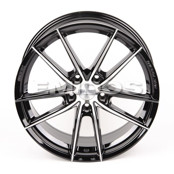 ЛИТЫЕ ДИСКИ 80750 ZERO 2239-DS191 18 J8 ET40 5X108 73.1 ЧЁРНЫЙ ГЛЯНЦЕВЫЙ + ПОЛИРОВАННЫЕ СПИЦЫ