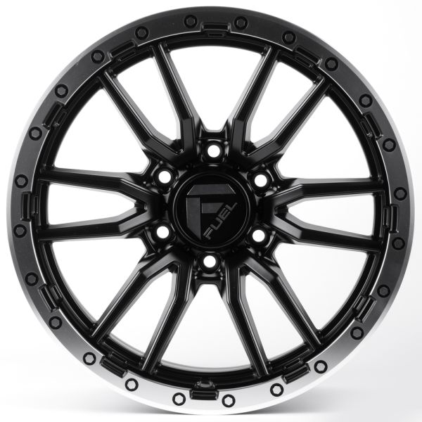 ЛИТЫЕ ДИСКИ 81415 FUEL 60273-FG443 18 J9 ET18 6X139.7 106.1 ЧЁРНЫЙ МАТОВЫЙ + ПОЛИРОВАННЫЙ ОБОД