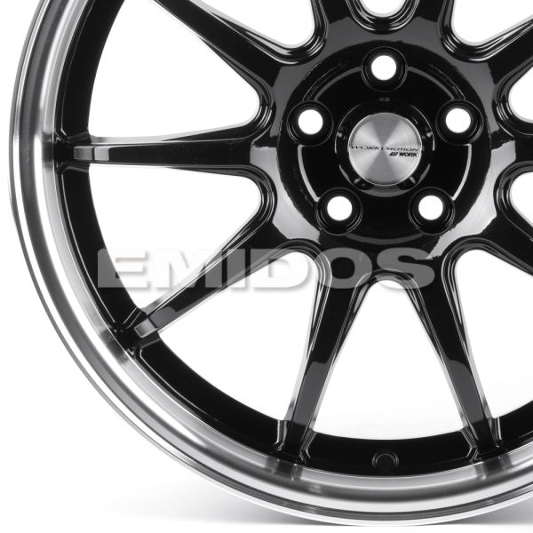 ЛИТЫЕ ДИСКИ 81434 WORK 12243-CT345 17 J7.5 ET40 5X100 73.1 ЧЁРНЫЙ ГЛЯНЦЕВЫЙ + ПОЛИРОВАННЫЙ ОБОД
