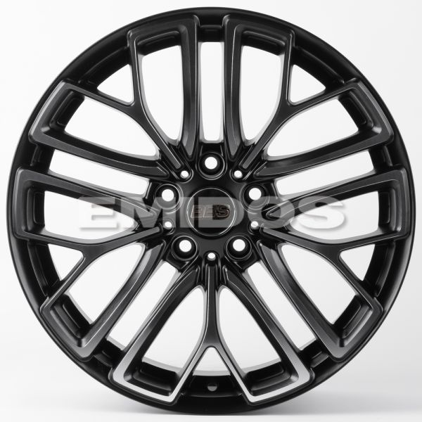 ЛИТЫЕ ДИСКИ 81437 BBS 5096X-CS242 18 J8 ET35 5X112 66.6 ЧЁРНЫЙ МАТОВЫЙ + ПОЛИРОВАННЫЕ СПИЦЫ