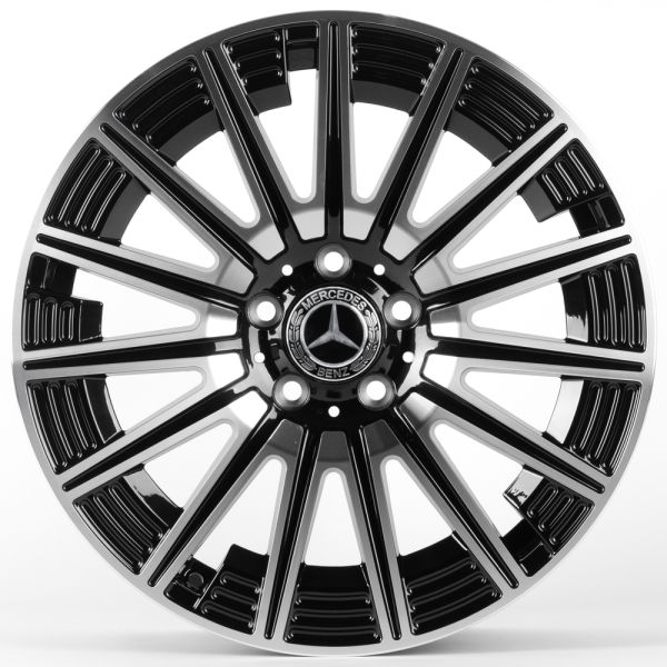 ЛИТЫЕ ДИСКИ 81752 MERCEDES-BENZ FC3176-DS329 18 J8 ET36 5X112 66.56 ЧЁРНЫЙ + ПОЛИРОВАННЫЕ СПИЦЫ