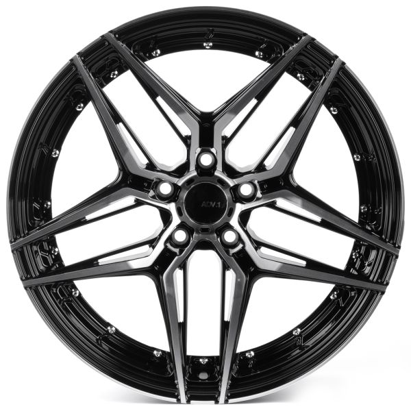ЛИТЫЕ ДИСКИ 82152 ADV1 XL6001-14-DS345 19 J8.5 ET35 5X112 66.56 ЧЁРНЫЙ + ПОЛИРОВАННЫЕ СПИЦЫ