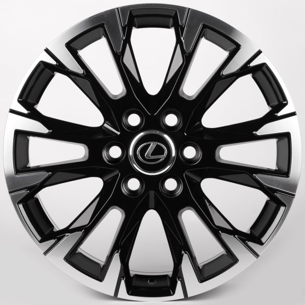 ЛИТЫЕ ДИСКИ 81877 LEXUS IVF-3159-SM199 20 J8 ET55 6X139.7 95.1 ЧЁРНЫЙ ГЛЯНЦЕВЫЙ + ПОЛИРОВАННЫЕ СПИЦЫ