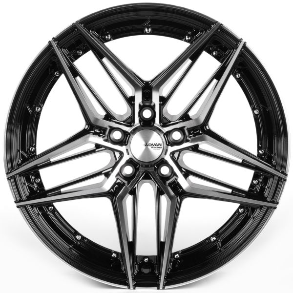 ЛИТЫЕ ДИСКИ 81949 ADVAN IVF-007-CT492 18 J8 ET35 5X112 66.45 ЧЁРНЫЙ ГЛЯНЦЕВЫЙ + ПОЛИРОВАННЫЕ СПИЦЫ