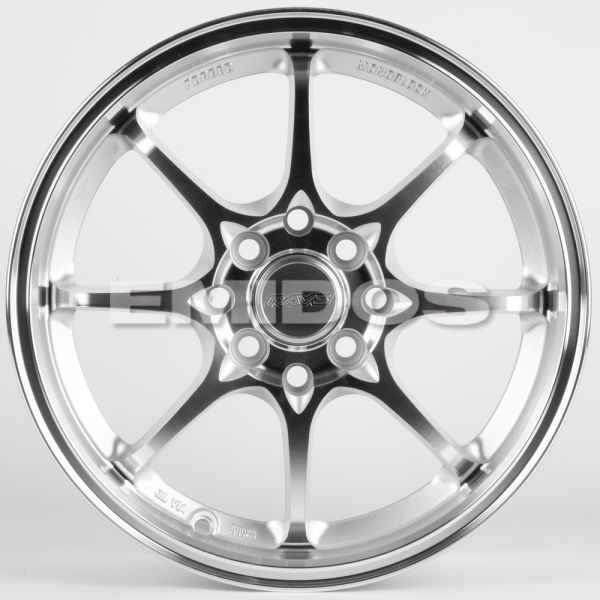ЛИТЫЕ ДИСКИ 82007 RAYS 8306D-CT456 15 J6.5 ET40 4X100/4X114.3 73.1 СЕРЕБРО + ПОЛИРОВАННЫЕ СПИЦЫ