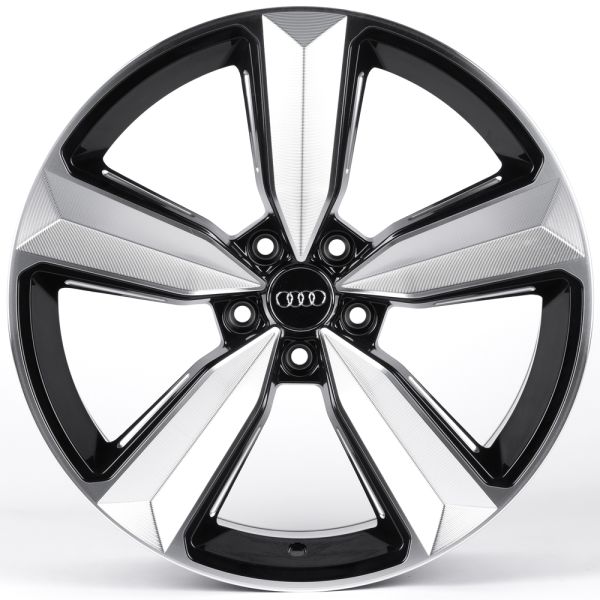 ЛИТЫЕ ДИСКИ 82091 AUDI IVF-3056-CT508 19 J8.5 ET30 5X112 66.45 ЧЁРНЫЙ + ПОЛИРОВАННЫЕ СПИЦЫ