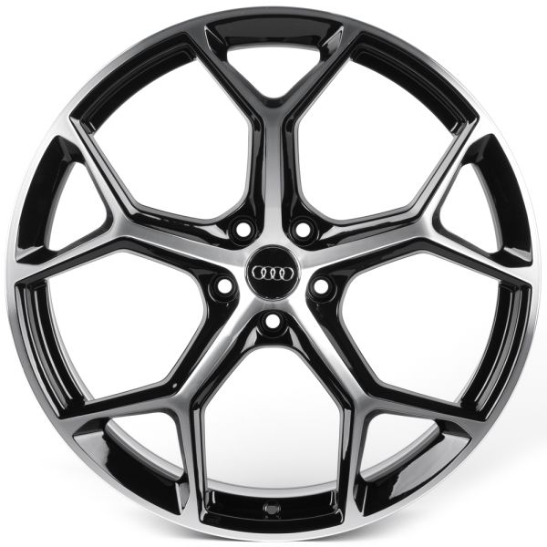 ЛИТЫЕ ДИСКИ 82092 AUDI IVF-3206 21 J9 ET25 5X112 66.45 ЧЁРНЫЙ + ПОЛИРОВАННЫЕ СПИЦЫ