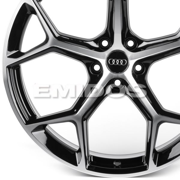 ЛИТЫЕ ДИСКИ 82092 AUDI IVF-3206 21 J9 ET25 5X112 66.45 ЧЁРНЫЙ + ПОЛИРОВАННЫЕ СПИЦЫ