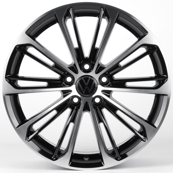 ЛИТЫЕ ДИСКИ 82094 VOLKSWAGEN IVF-3030-SF069 18 J8 ET35 5X112 57.1 ЧЁРНЫЙ + ПОЛИРОВАННЫЕ СПИЦЫ