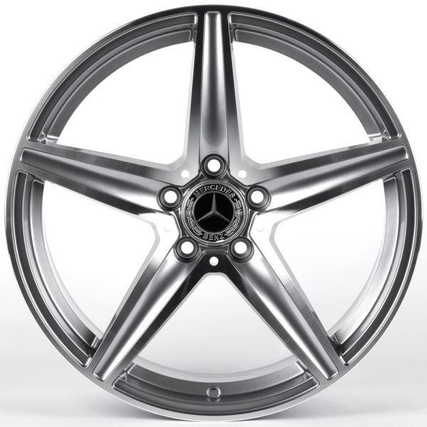 ЛИТЫЕ ДИСКИ 82223 MERCEDES-BENZ DQ027-SM169 18 J8 ET35 5X112 66.56 ГРАФИТ + ПОЛИРОВАННЫЕ СПИЦЫ