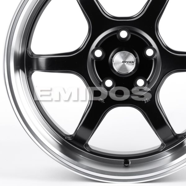 ЛИТЫЕ ДИСКИ 82249 ADVAN FC006-SF069 18 J8 ET38 5X114.3 73.1 ЧЁРНЫЙ МАТОВЫЙ + ПОЛИРОВАННЫЙ ОБОД
