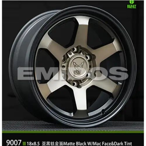 BEAST 9007 Matte Black w/ Mac Face&Dark Tint 6x139.7 17R 8.5 106,1 0